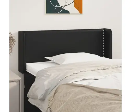 Voodipeats Servadega, Must, 103X16X78/88 cm Kunstnahk