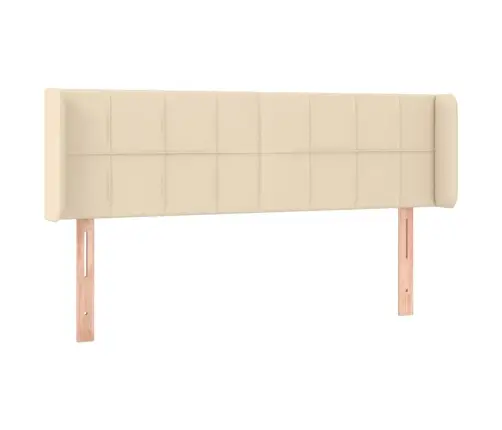 Galvgalis Ar Malām, 147X16X78/88 Cm, Krēmkrāsas Audums Vidaxl