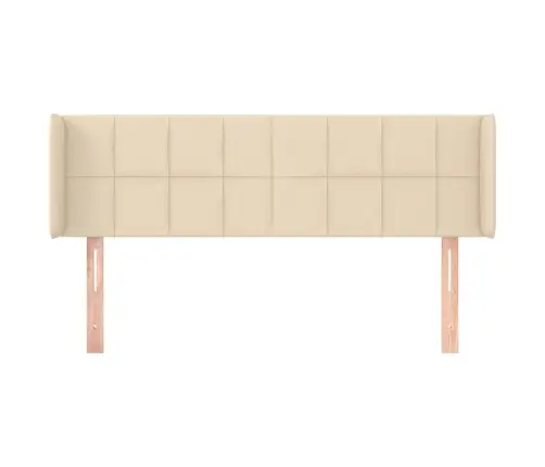 Galvgalis Ar Malām, 147X16X78/88 Cm, Krēmkrāsas Audums Vidaxl