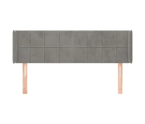 Galvgalis Ar Malām, Gaiši Pelēks Samts, 147X16X78/88 Cm Vidaxl