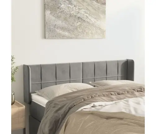 Galvgalis Ar Malām, Gaiši Pelēks Samts, 147X16X78/88 Cm Vidaxl