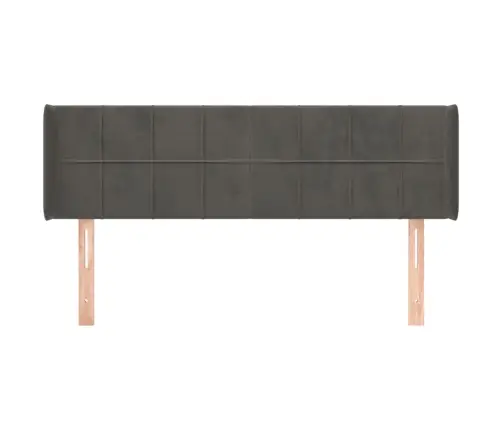 Galvūgalis Su Auselėmis, Tamsiai Pilkos,147X16X78/88cm Aksomas