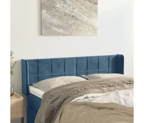 Galvgalis Ar Malām, Tumši Zils Samts, 147X16X78/88 Cm Vidaxl