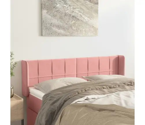 Voodipeats Servadega, Roosa, 147X16X78/88 cm Samet