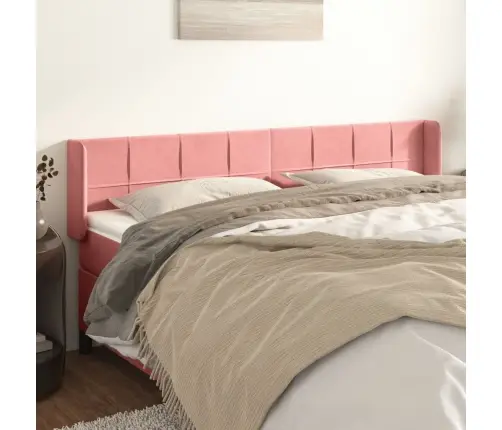 Galvgalis Ar Malām, Rozā Samts, 203X16X78/88 Cm Vidaxl