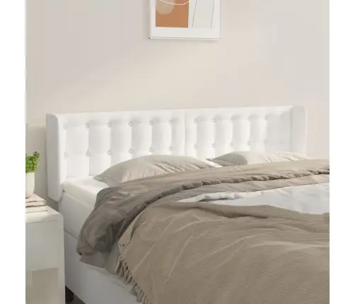 Galvgalis Ar Malām, 147X16X78/88 Cm, Balta Mākslīgā Āda Vidaxl