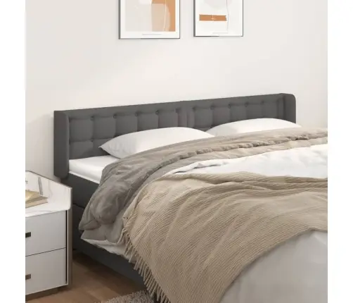 Galvgalis Ar Malām, 163X16X78/88 Cm, Pelēka Mākslīgā Āda Vidaxl