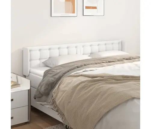 Galvgalis Ar Malām, 183X16X78/88 Cm, Balta Mākslīgā Āda Vidaxl