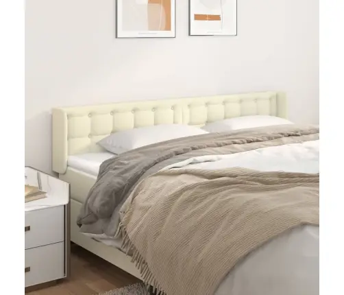 Galvgalis Ar Malām, 183X16X78/88 Cm Cm, Krēmkrāsas Mākslīgā Āda Vidaxl