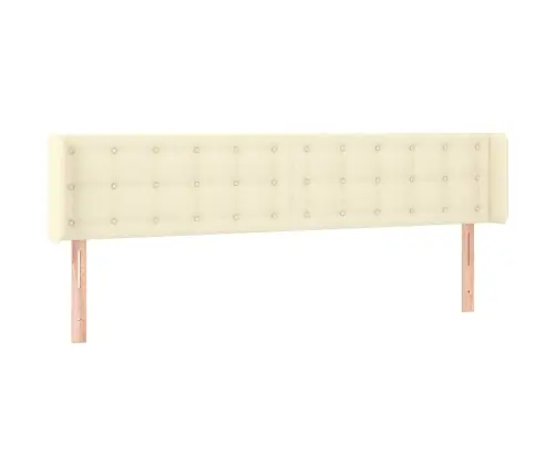 Galvgalis Ar Malām, 203X16X78/88 Cm Cm, Krēmkrāsas Mākslīgā Āda Vidaxl