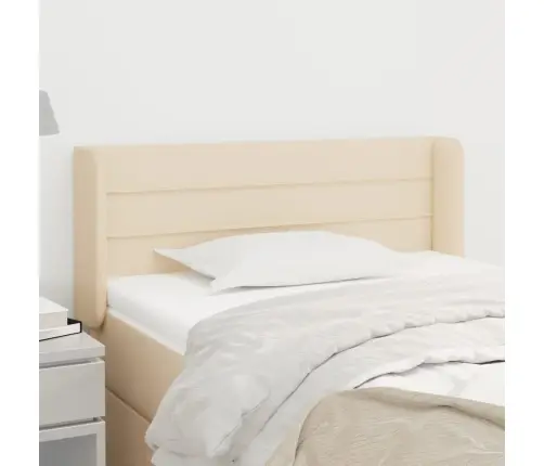 Galvgalis Ar Malām, 83X16X78/88 Cm, Krēmkrāsas Audums Vidaxl