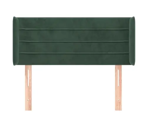 Galvūgalis Su Auselėmis, Tamsiai Žalios,93X16X78/88cm Aksomas