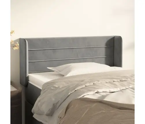 Galvūgalis Su Auselėmis,Šviesiai Pilkos,103X16X78/88cmAksomas