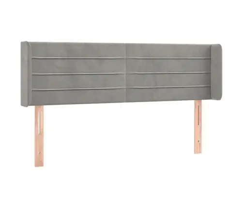 Galvūgalis Su Auselėmis,Šviesiai Pilkos,147X16X78/88cmAksomas