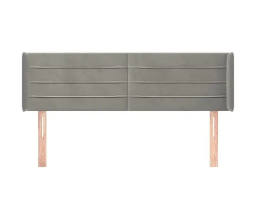 Galvūgalis Su Auselėmis,Šviesiai Pilkos,147X16X78/88cmAksomas