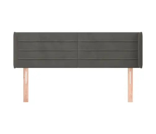 Galvgalis Ar Malām, Tumši Pelēks Samts, 147X16X78/88 Cm Vidaxl