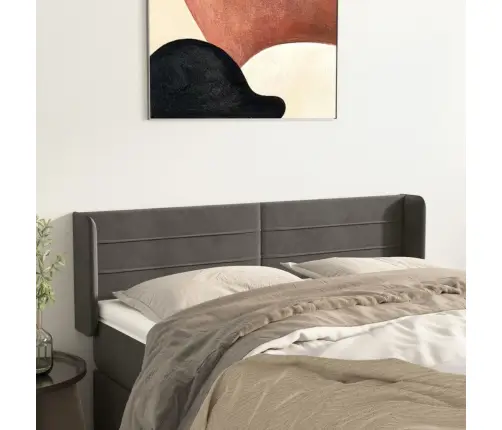 Galvgalis Ar Malām, Tumši Pelēks Samts, 147X16X78/88 Cm Vidaxl