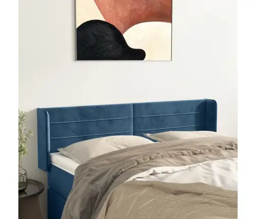Galvgalis Ar Malām, Tumši Zils Samts, 147X16X78/88 Cm Vidaxl