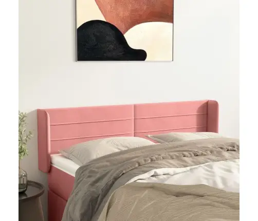 Galvgalis Ar Malām, Rozā Samts, 147X16X78/88 Cm Vidaxl