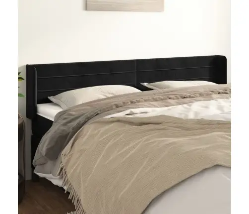 Galvgalis Ar Malām, Melns Samts, 163X16X78/88 Cm Vidaxl