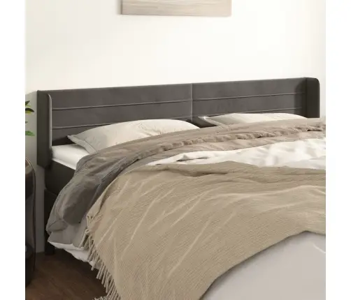 Galvgalis Ar Malām, Tumši Pelēks Samts, 183X16X78/88 Cm Vidaxl