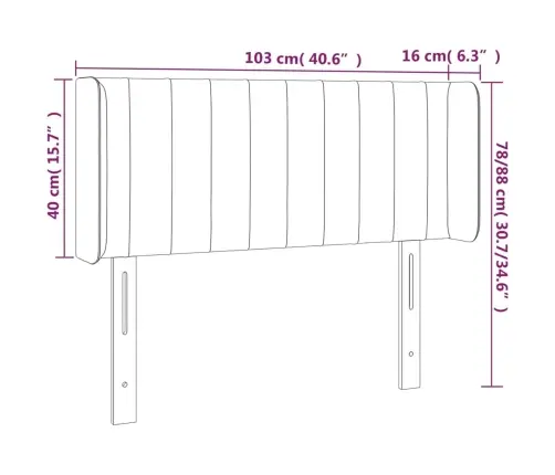 Galvgalis Ar Malām, 103X16X78/88 Cm, Zils Audums Vidaxl Galvgalis Ar Malām, 103X16X78/88 Cm, Zils Audums Vidaxl