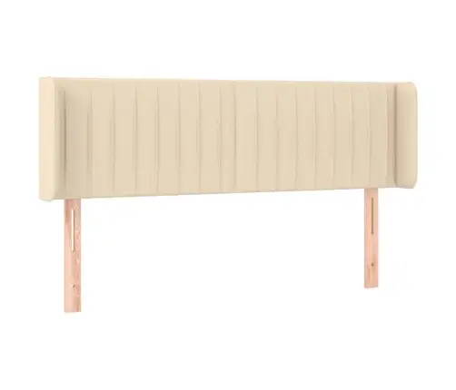 Galvgalis Ar Malām, 147X16X78/88 Cm, Krēmkrāsas Audums Vidaxl