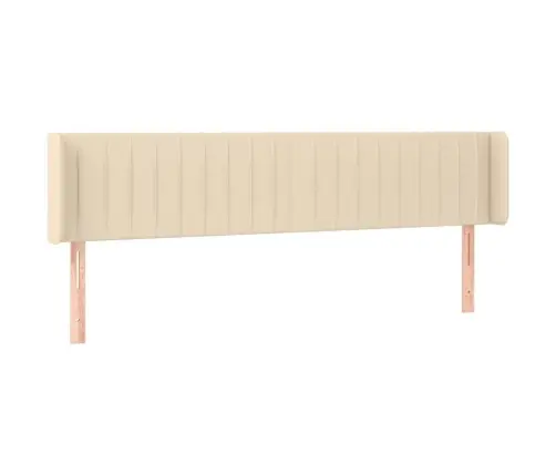 Galvgalis Ar Malām, 183X16X78/88 Cm, Krēmkrāsas Audums Vidaxl Galvgalis Ar Malām, 183X16X78/88 Cm, Krēmkrāsas Audums Vidaxl