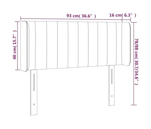 Voodipeats Servadega, Roosa, 93X16X78/88 cm Samet