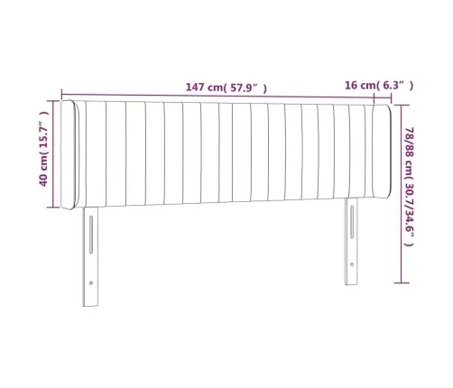 Galvgalis Ar Malām, Rozā Samts, 147X16X78/88 Cm Vidaxl
