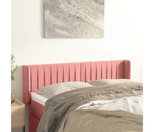 Galvgalis Ar Malām, Rozā Samts, 147X16X78/88 Cm Vidaxl