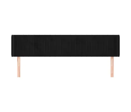 Galvūgalis Su Auselėmis, Juodos Spalvos,183X16X78/88cm Aksomas