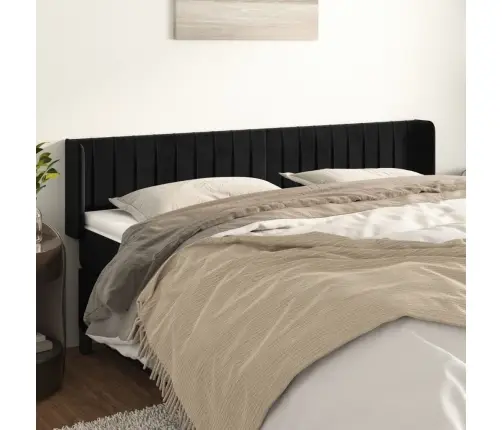 Galvūgalis Su Auselėmis, Juodos Spalvos,183X16X78/88cm Aksomas