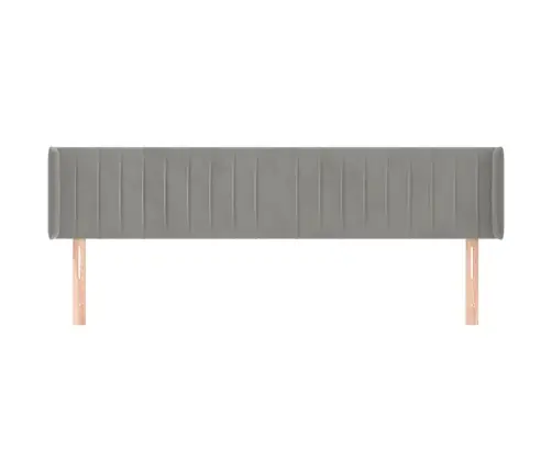 Galvūgalis Su Auselėmis,Šviesiai Pilkos,203X16X78/88cm Aksomas