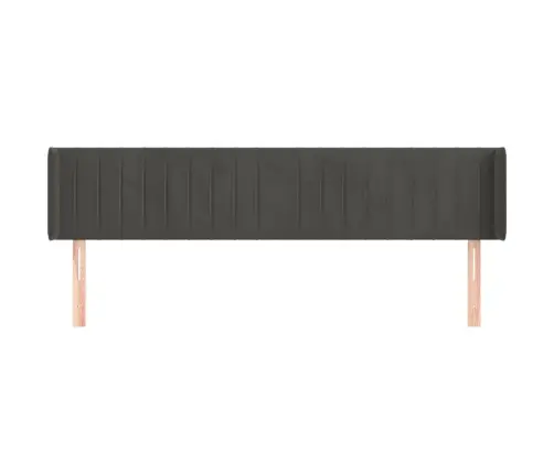 Galvgalis Ar Malām, Tumši Pelēks Samts, 203X16X78/88 Cm Vidaxl