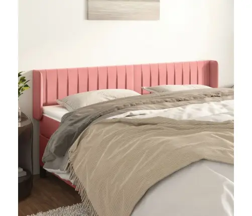 Galvgalis Ar Malām, Rozā Samts, 203X16X78/88 Cm Vidaxl