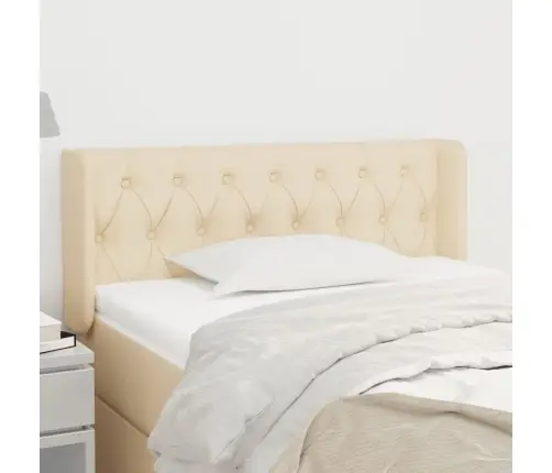 Galvgalis Ar Malām, 93X16X78/88 Cm, Krēmkrāsas Audums Vidaxl