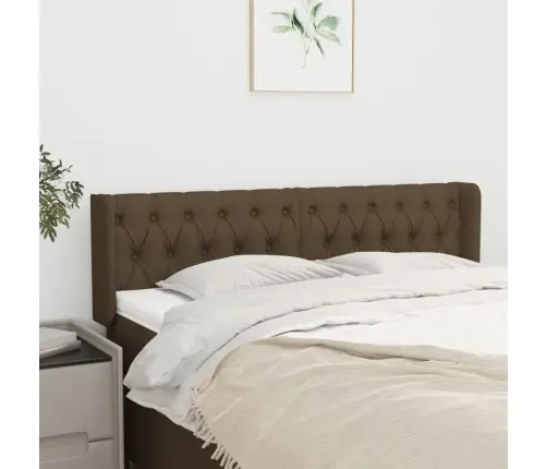 Galvgalis Ar Malām, 147X16X78/88 Cm, Tumši Brūns Audums Vidaxl