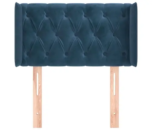 Galvūgalis Su Auselėmis, Tamsiai Mėlynos,83X16X78/88cm Aksomas