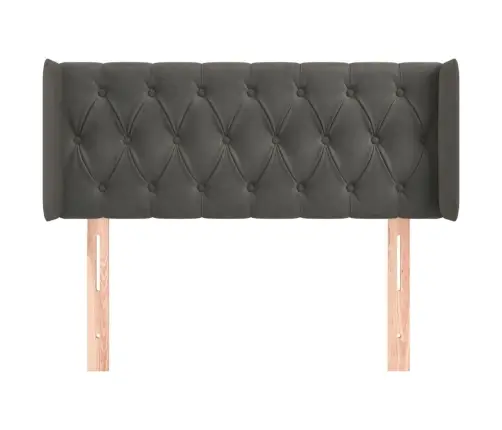 Galvūgalis Su Auselėmis, Tamsiai Pilkos,93X16X78/88cm Aksomas