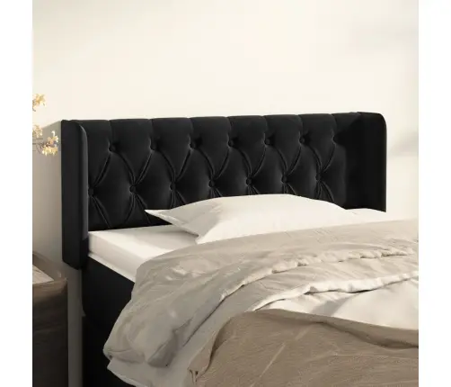 Galvgalis Ar Malām, Melns Samts, 93X16X78/88 Cm Vidaxl