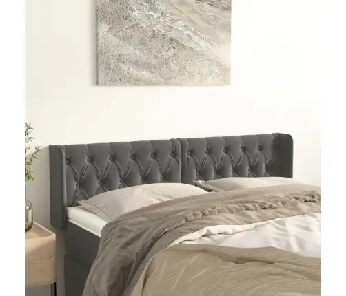 Galvgalis Ar Malām, Tumši Pelēks Samts, 163X16X78/88 Cm Vidaxl