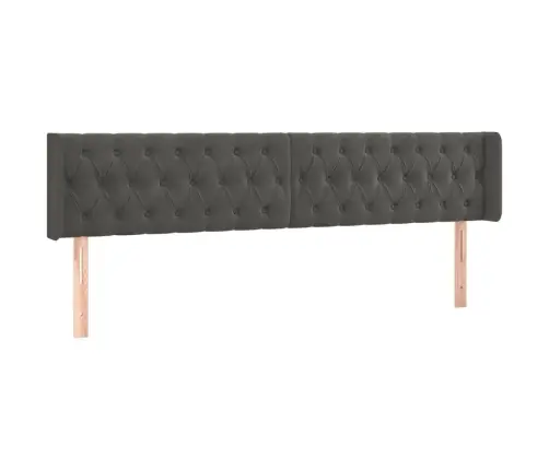 Galvgalis Ar Malām, Tumši Pelēks Samts, 183X16X78/88 Cm Vidaxl Galvgalis Ar Malām, Tumši Pelēks Samts, 183X16X78/88 Cm Vidaxl