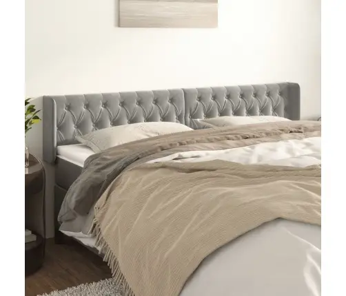 Galvgalis Ar Malām, Gaiši Pelēks Samts, 203X16X78/88 Cm Vidaxl