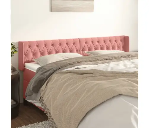 Galvgalis Ar Malām, Rozā Samts, 203X16X78/88 Cm Vidaxl