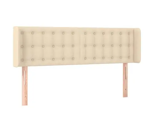 Galvgalis Ar Malām, 147X16X78/88 Cm, Krēmkrāsas Audums Vidaxl