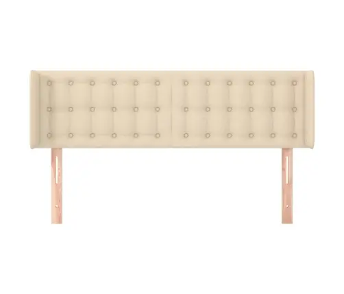 Galvgalis Ar Malām, 147X16X78/88 Cm, Krēmkrāsas Audums Vidaxl