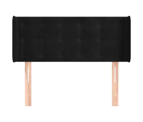 Voodipeats Servadega, Must, 103X16X78/88 cm Samet