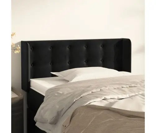 Voodipeats Servadega, Must, 103X16X78/88 cm Samet