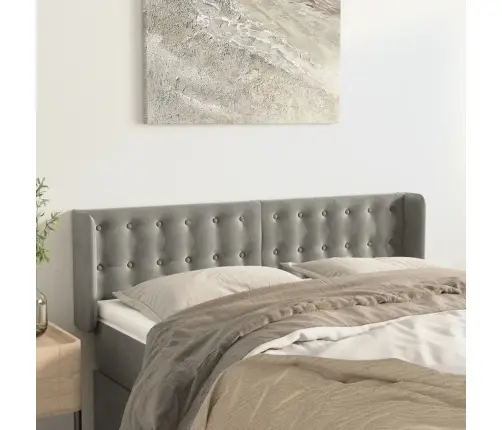 Galvgalis Ar Malām, Gaiši Pelēks Samts, 147X16X78/88 Cm Vidaxl Galvgalis Ar Malām, Gaiši Pelēks Samts, 147X16X78/88 Cm Vidaxl